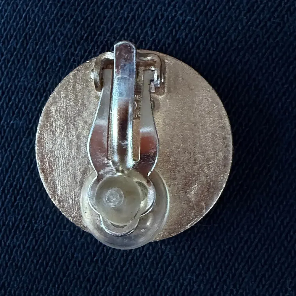 Chanel Leather Logo Clip-On Earrings